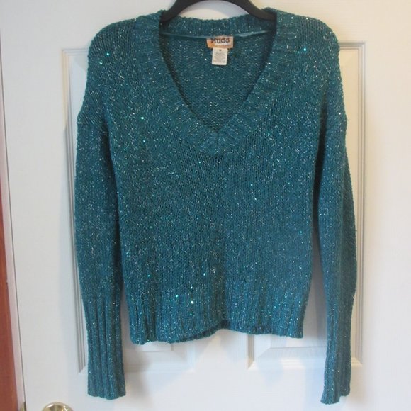 ♦️ B2G1FREE ♦️ Emerald Green Sparkly Sweater - Picture 1 of 3